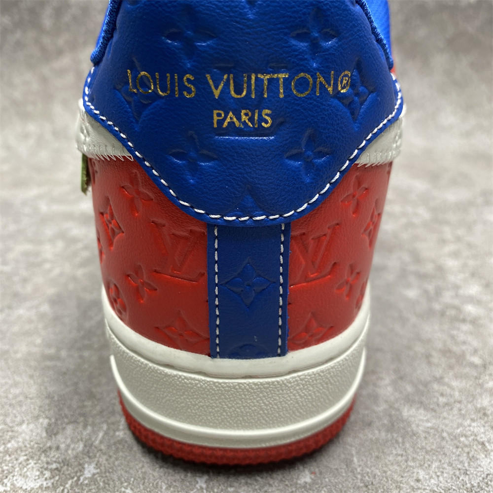 LV x Nike Air Force 1 red blue
