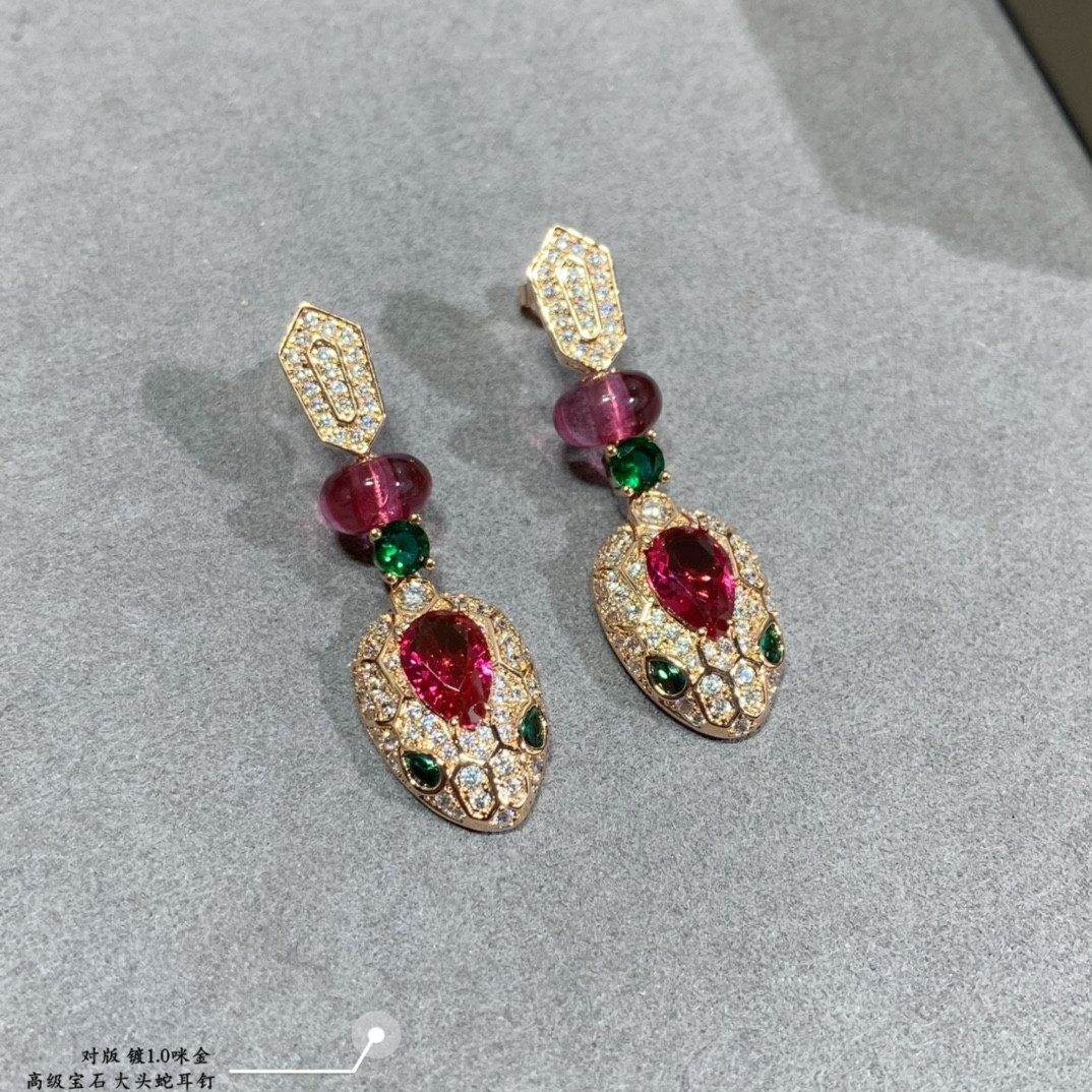 B*l*ai big head snake earrings