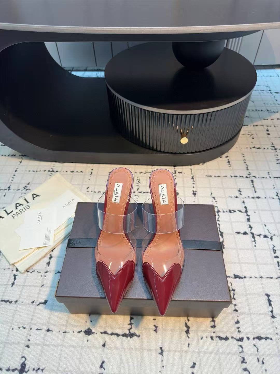 UA ALAÏA Le Coeur Mule Heart-Toe Slingback Pump 10.5cm Heel