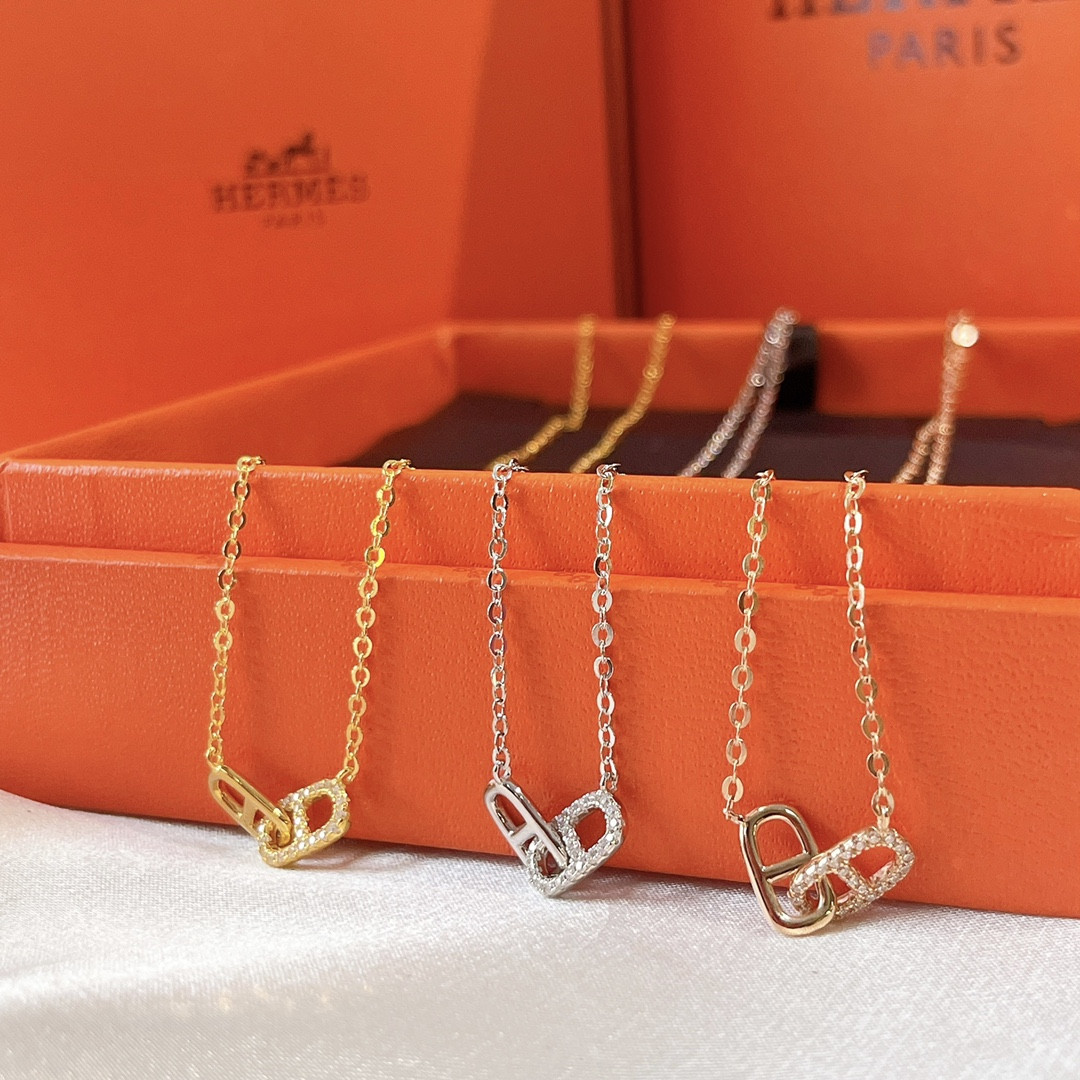 Hermès Pig nose double-ring Necklace