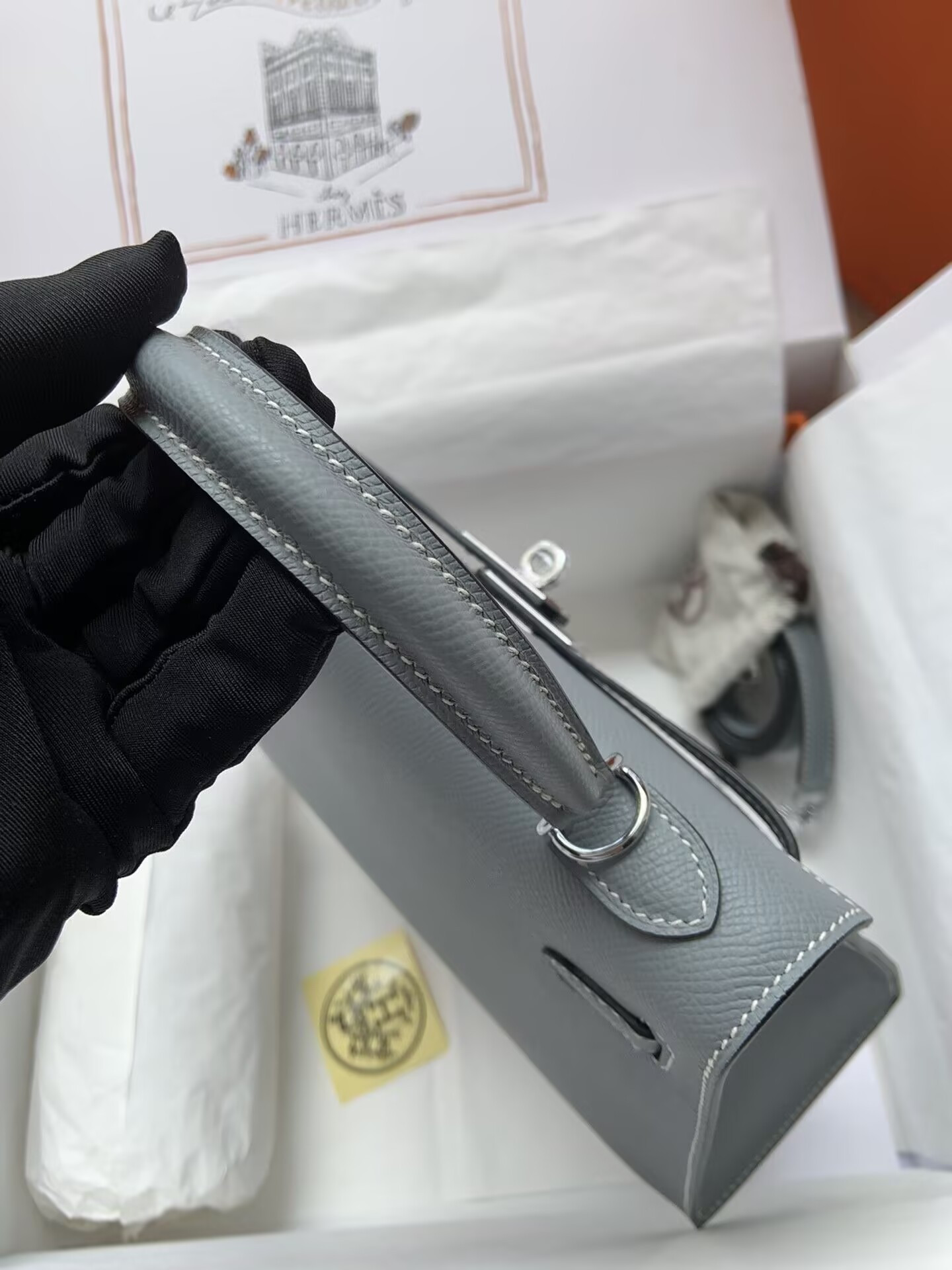 HERMÈS Kelly Silver-tone Hardware 25 28