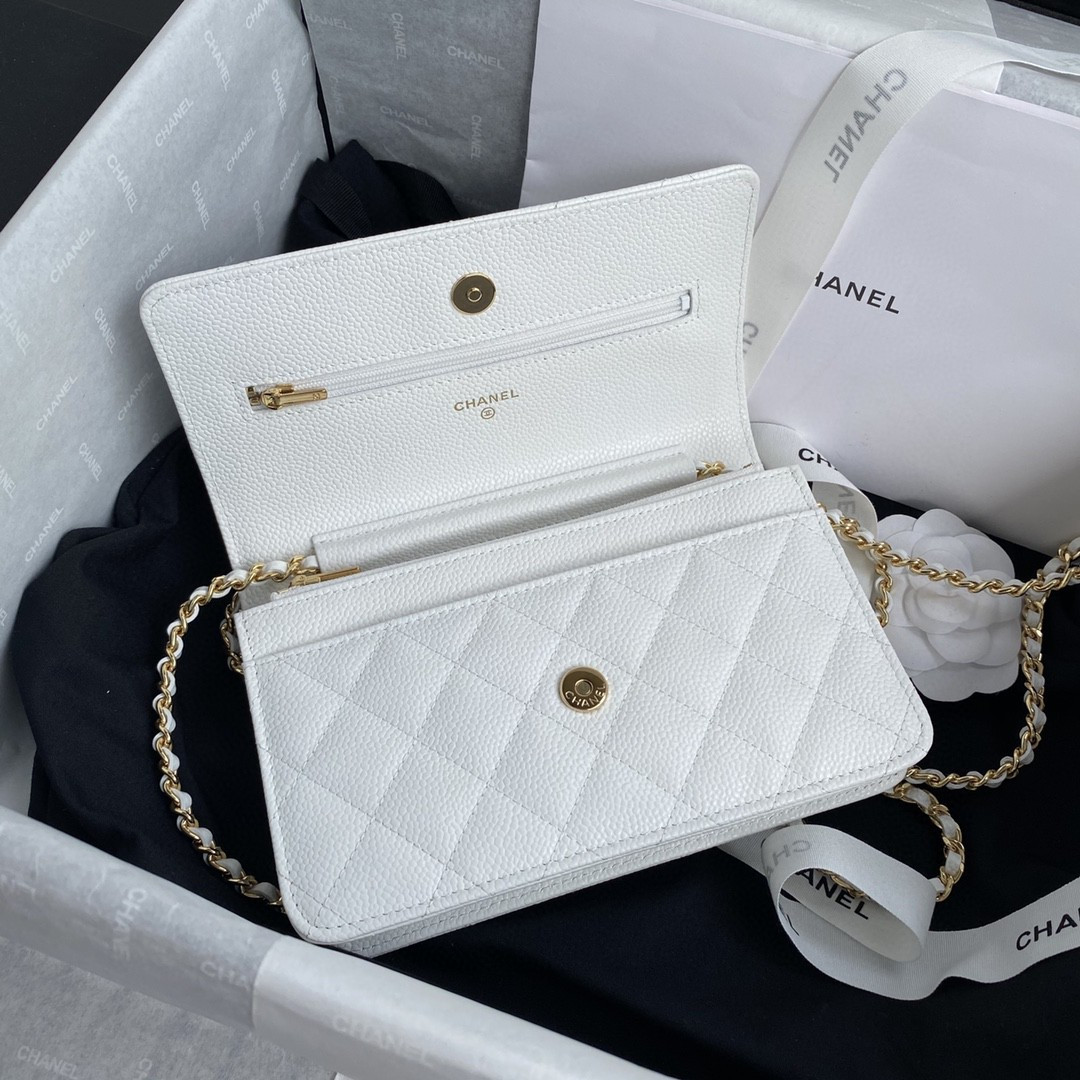 Ch*el woc classic wallet on chain 12.3x19.2x3.5cm