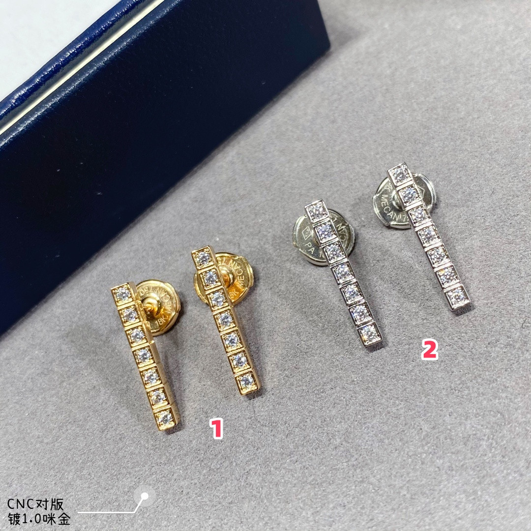chopard full Di*m*nd bar earrings