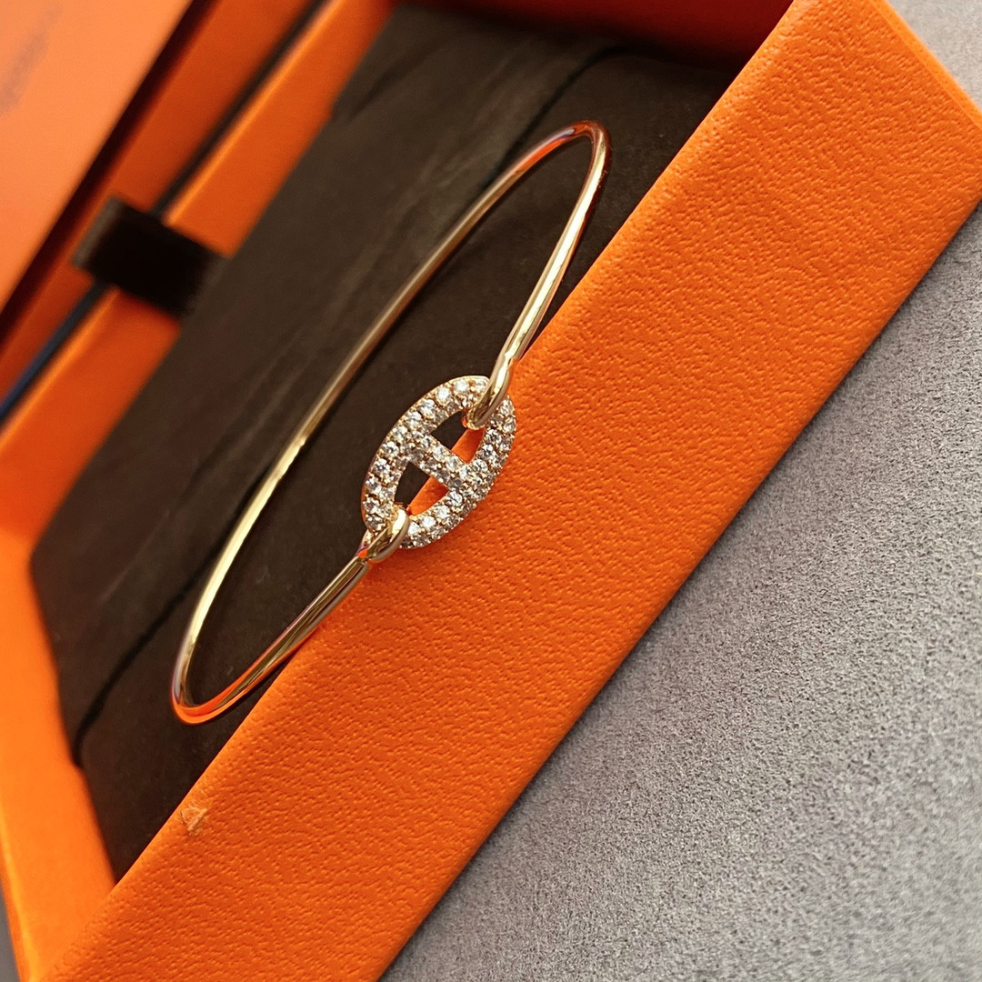hermès thin tube Di*m*nd pig nose bracelet