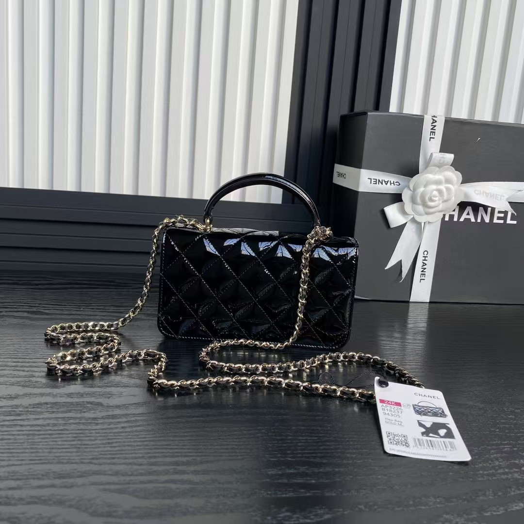 Ch*el mini classic handbag with top handle 20x12x6cm