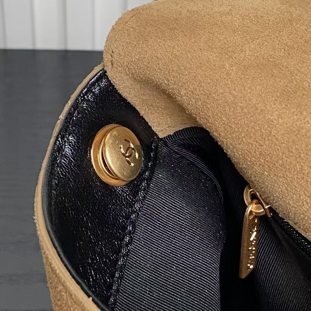 Ch*el large flap bag with top handle as5637 18x29x8cm