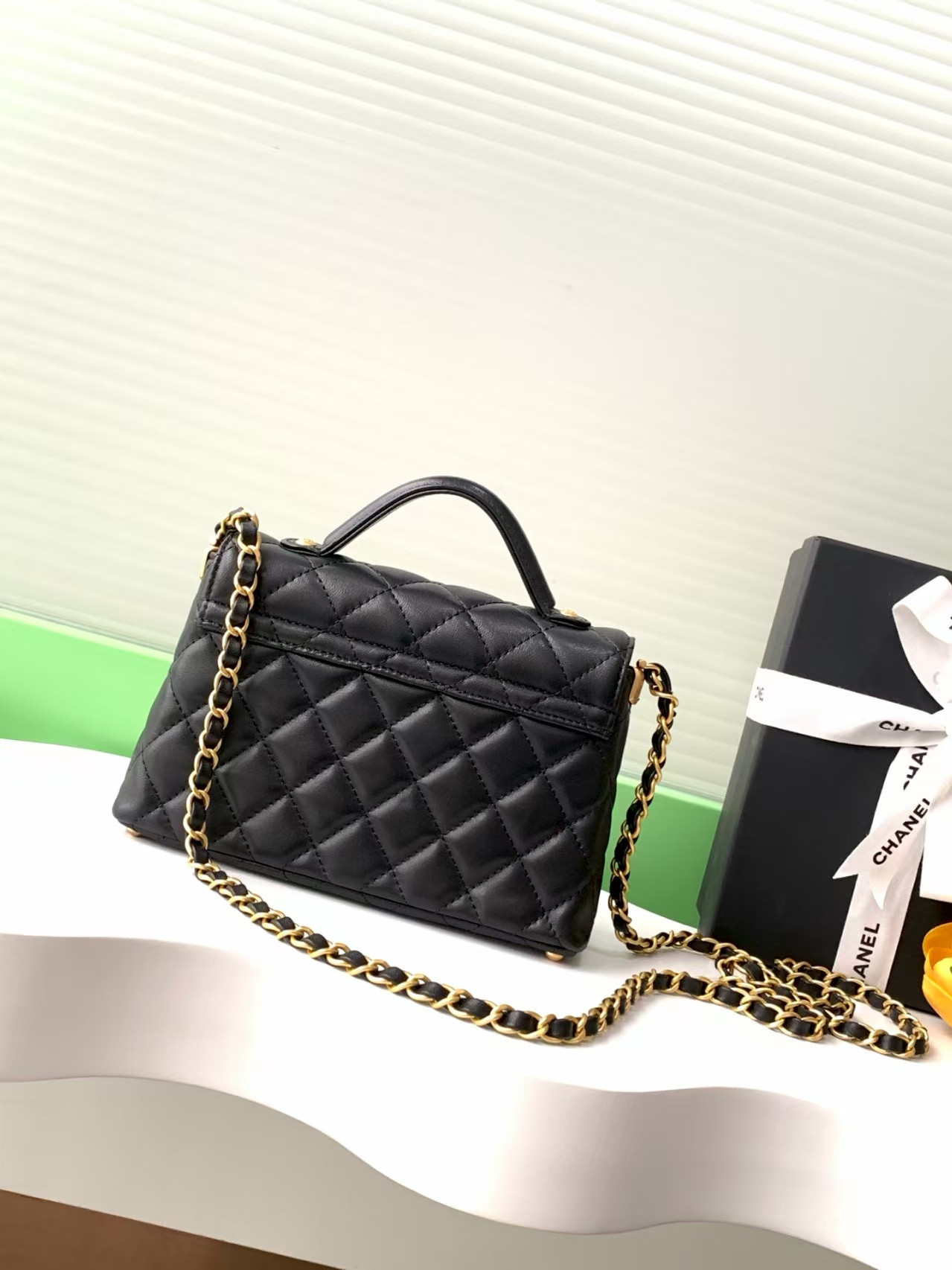 Ch*el small top handle flap bag as5355 14x20x6cm