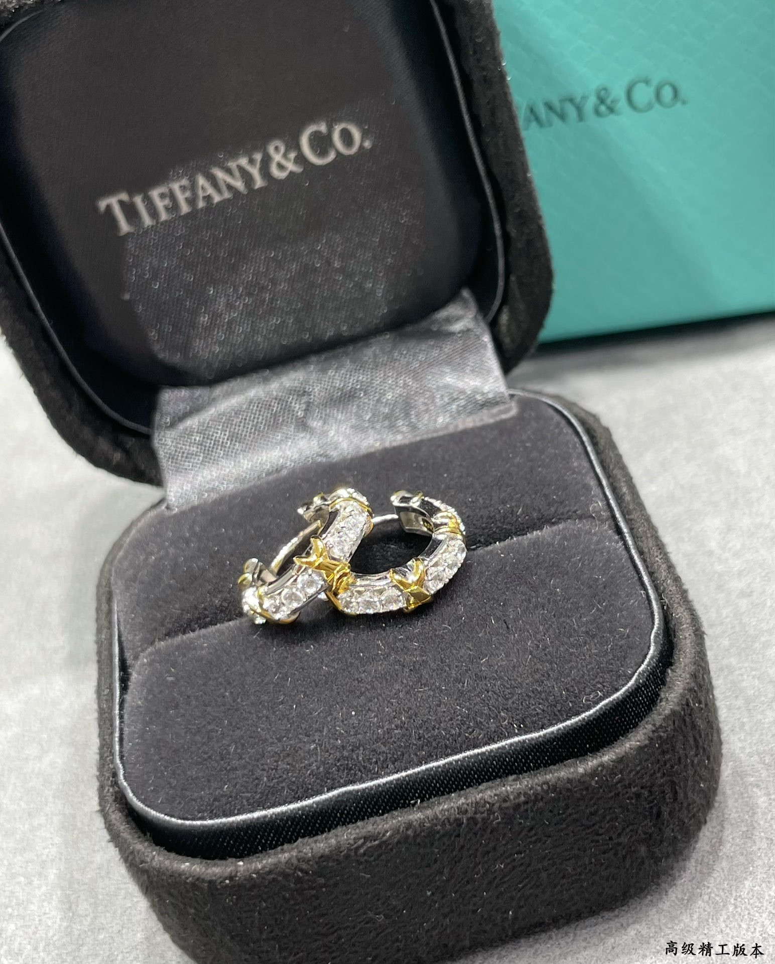T*f*ny & co. mini cross dual-tone hoop earrings