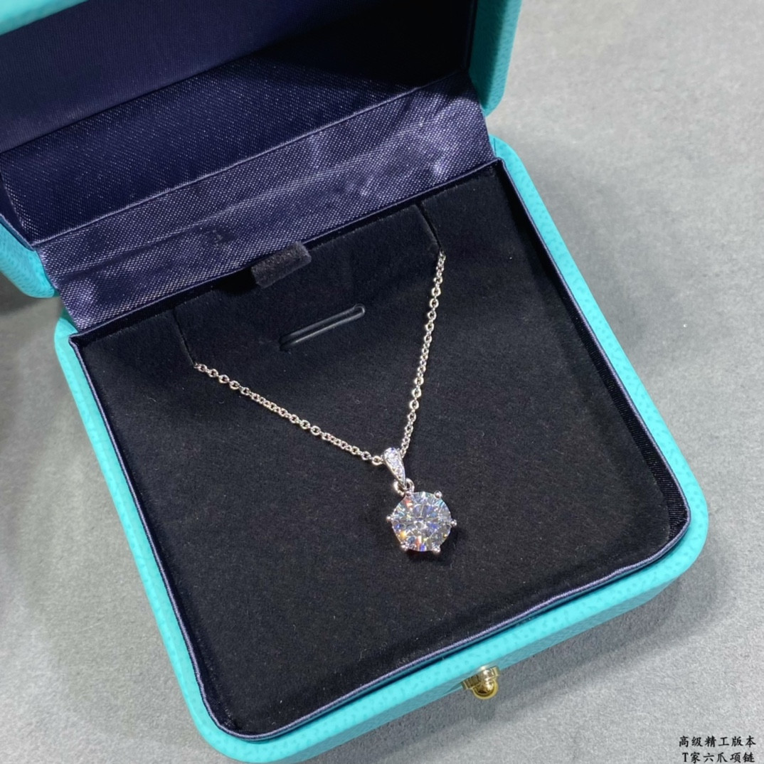 T*f*ny & co. setting six-prong pendant necklace ag925