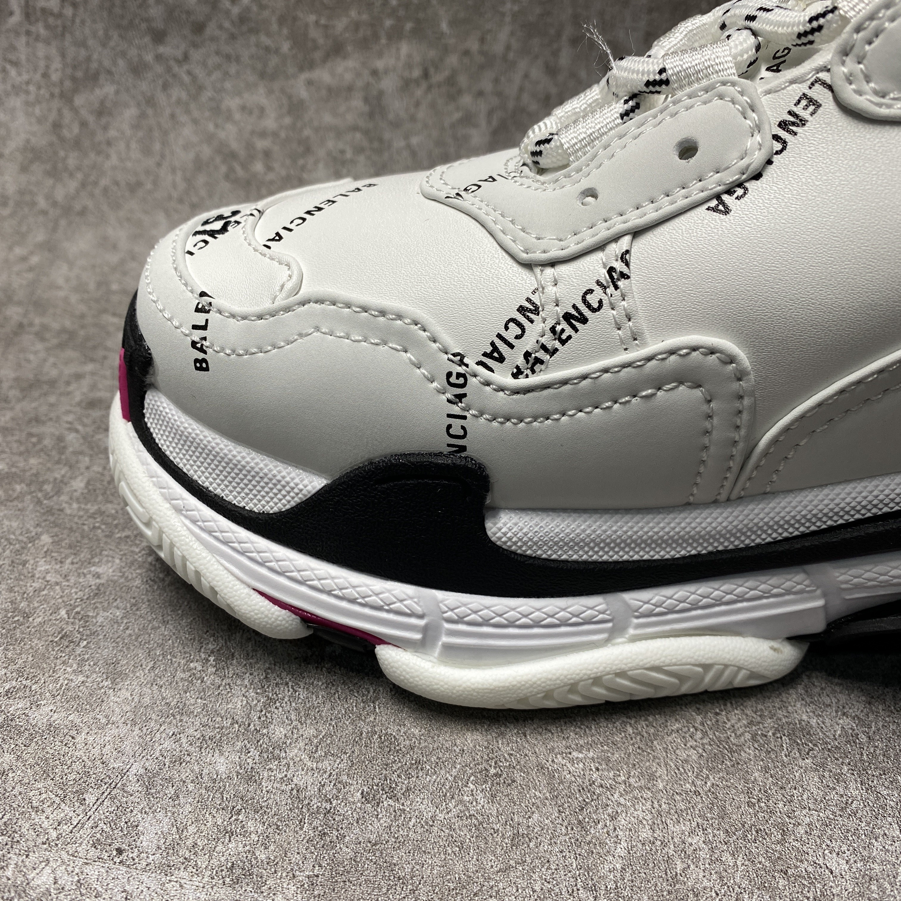 Balenciga All Over Logo Triple S Pink Black