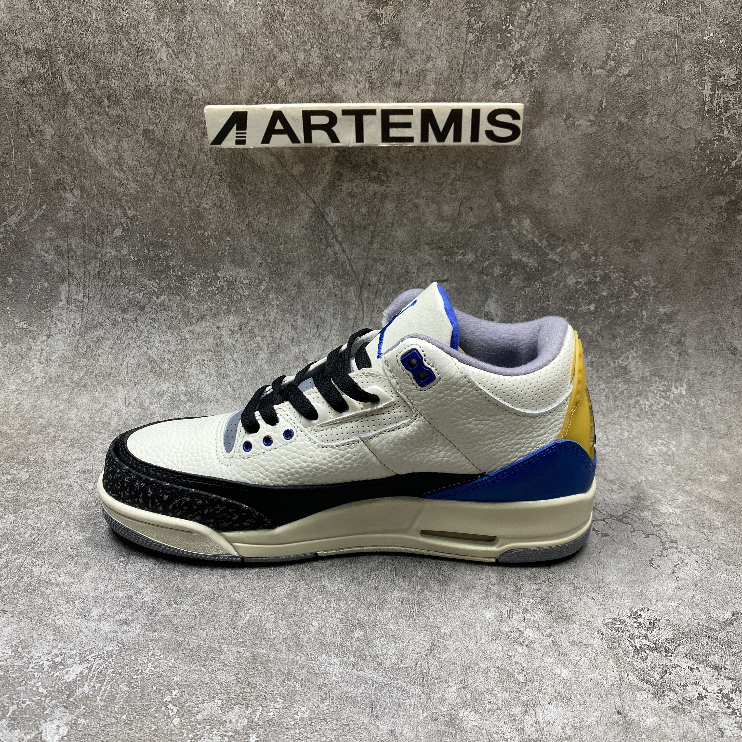 Air Jordan 3 Retro UNC White Black Blue Yellow