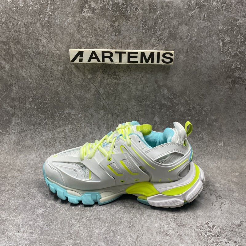 Balenciga Track White Neon Yellow
