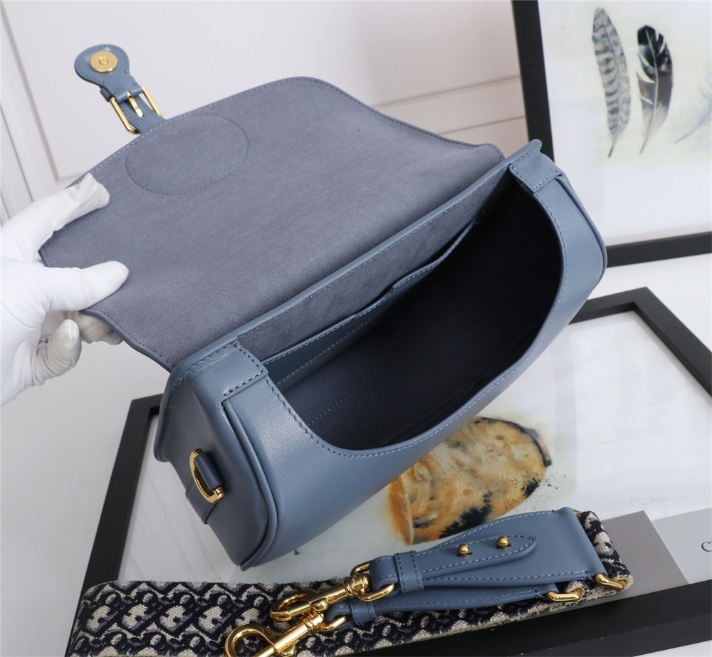 large D*or bobby bag blue box calfskin