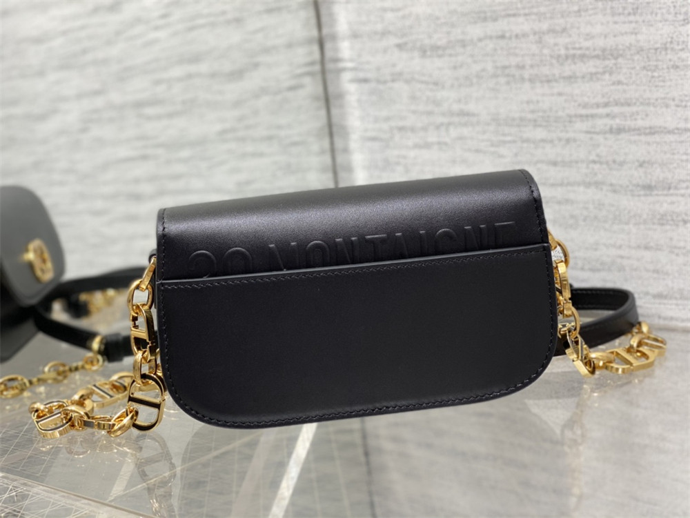 SMALL 30 MONTAIGNE AVENUE BAG black Box Calfskin