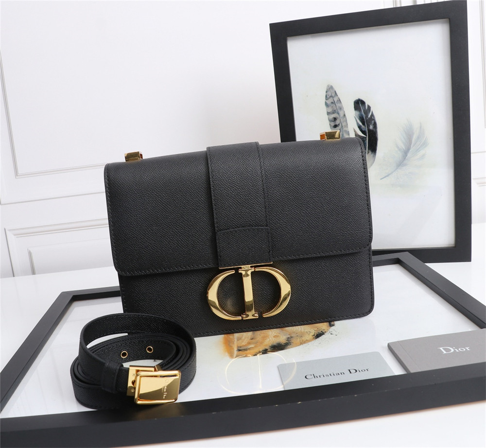 D*or 30 montaigne chain bag grained black