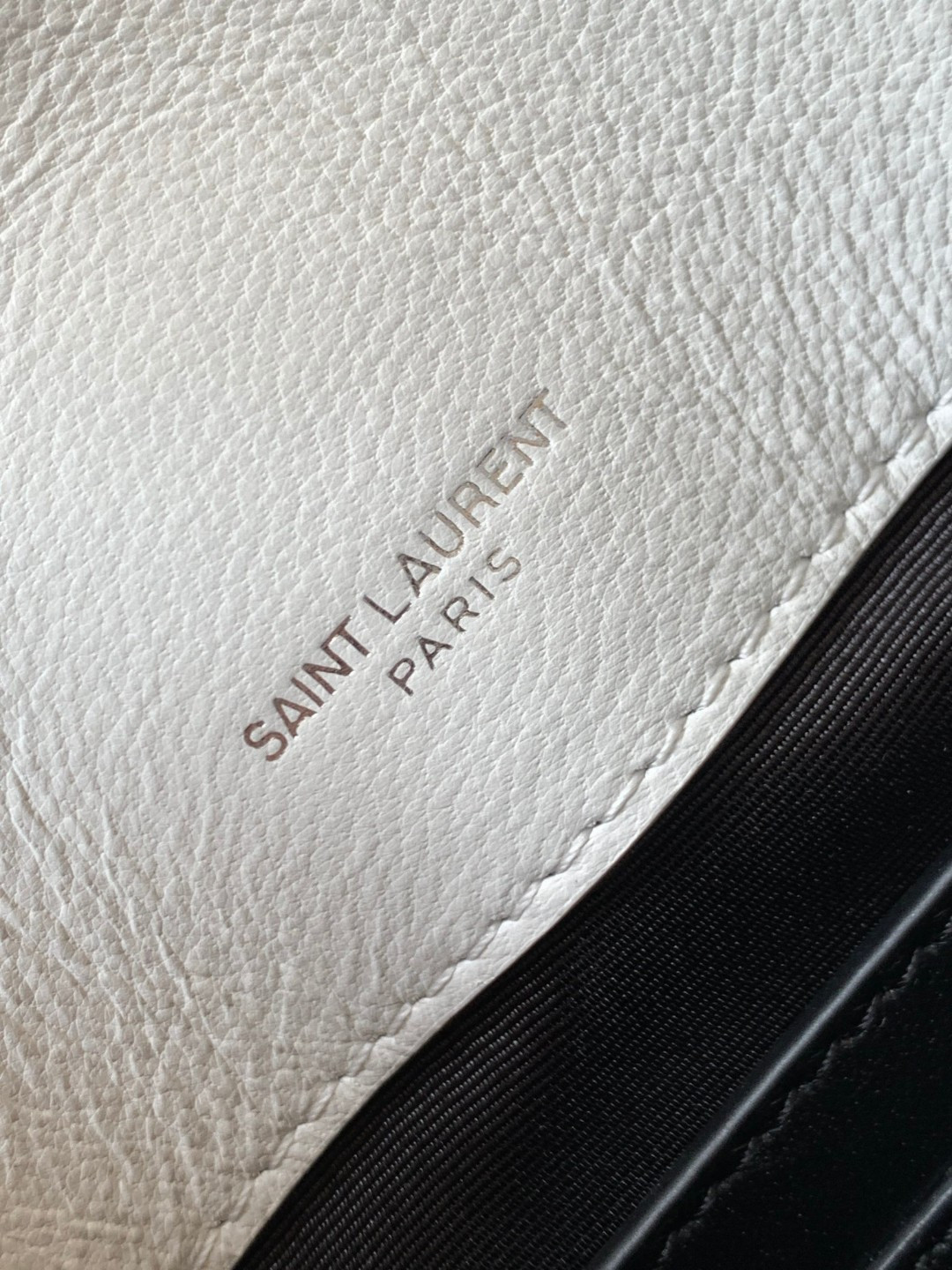 Y*L college medium in quilted leather white silver 9.4 x 6.6 x 2.5 inches