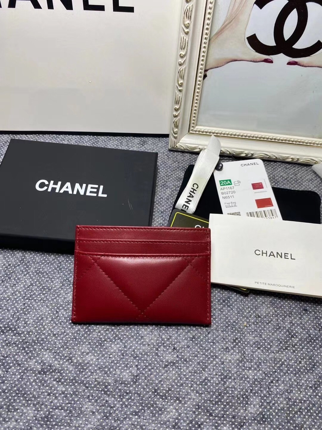 Ch*el card holder 11.2×7.5×0.5cm