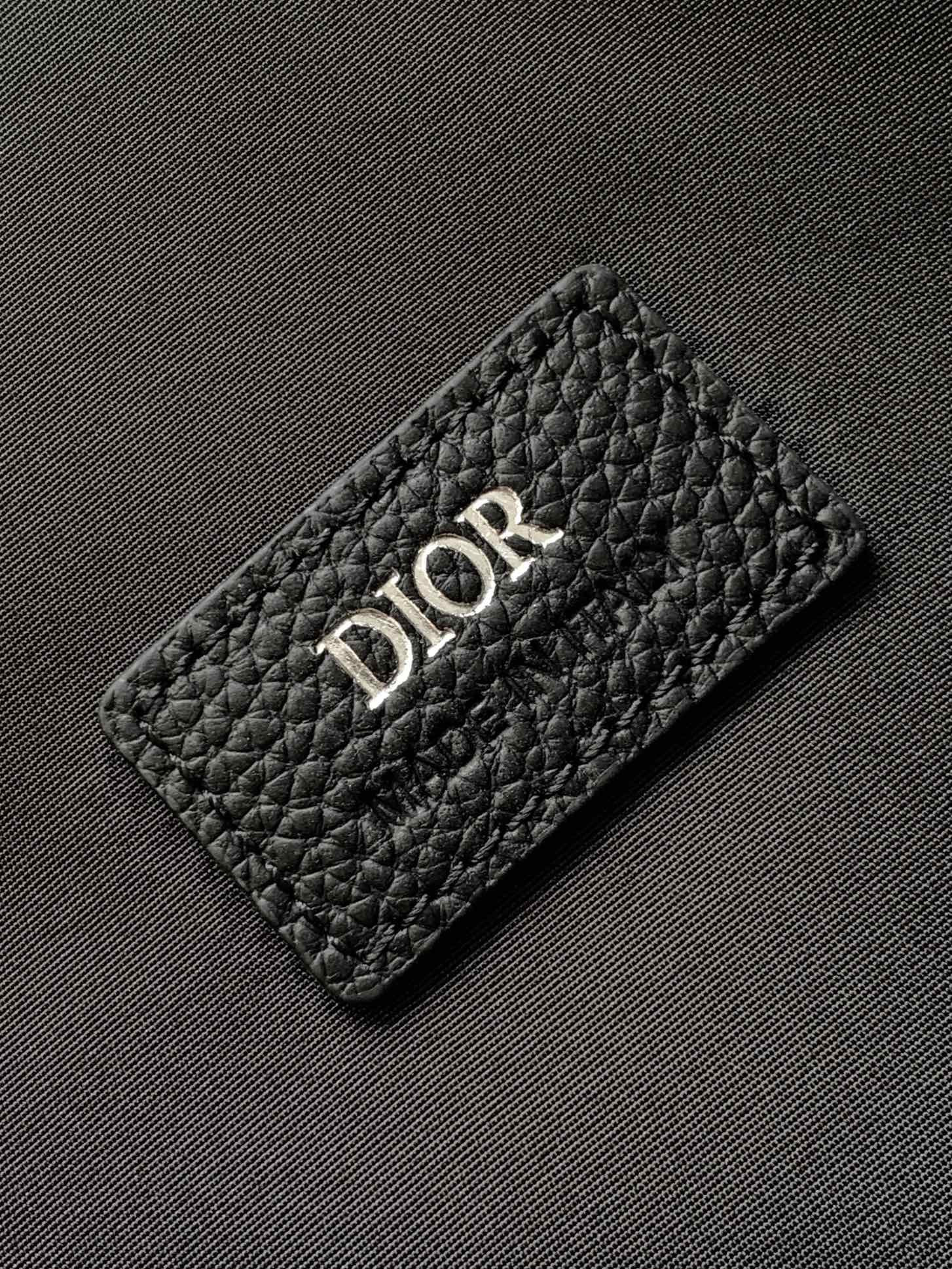 D*or zipped briefcase black D*or gravity leather and black grained calfskin 37 x 28 x 6 cm