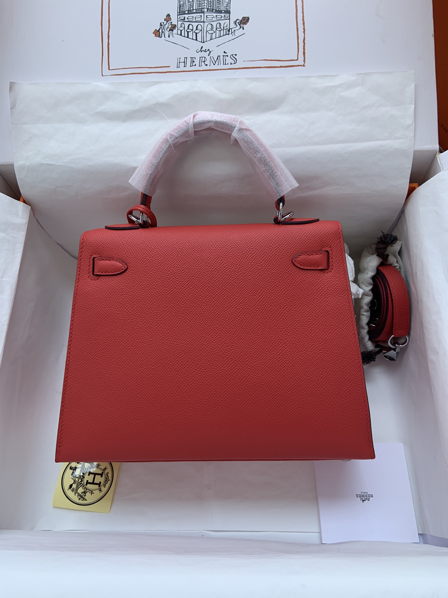 HERMÈS Kelly Silver-tone Hardware 25 28