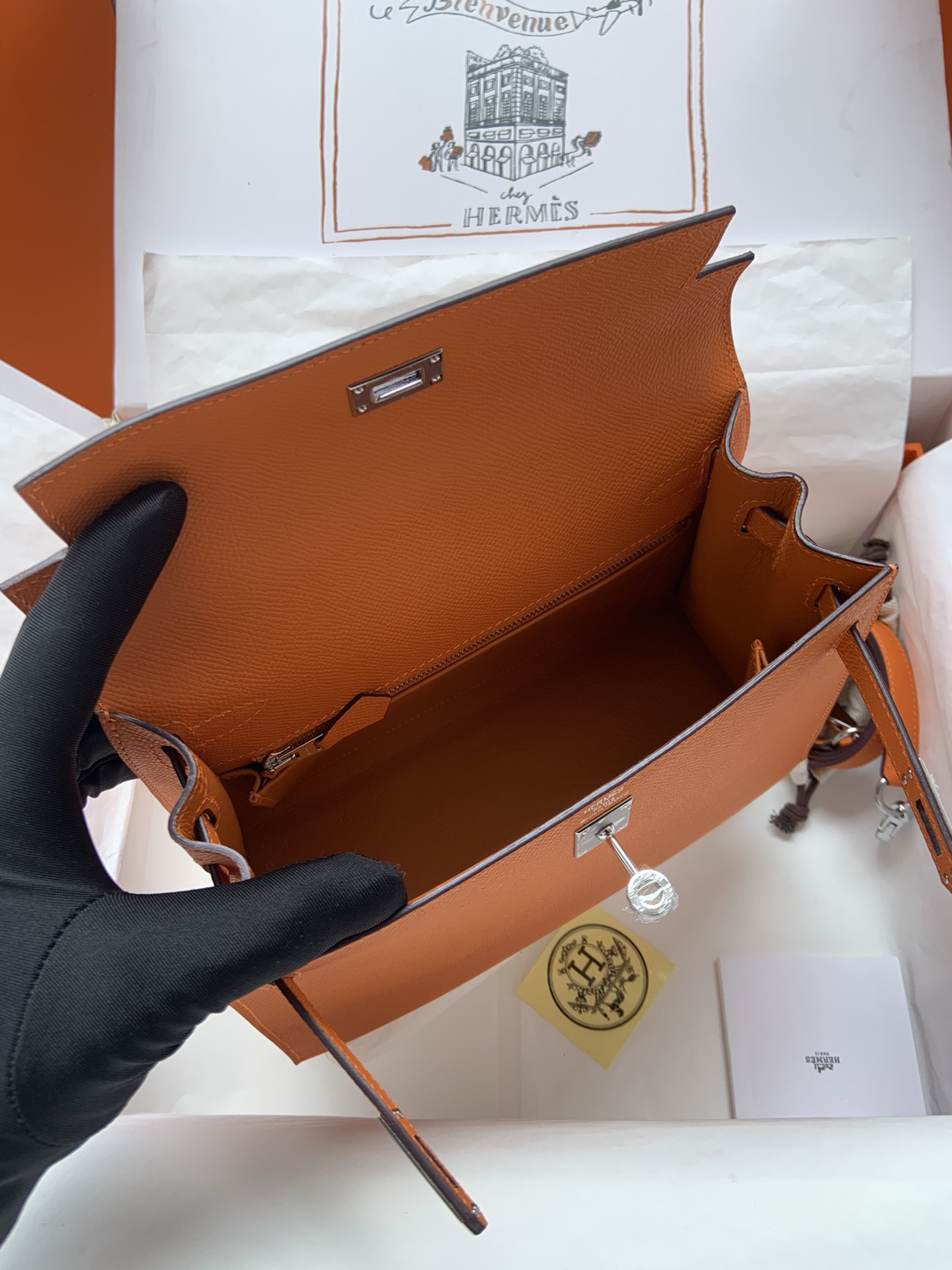 HERMÈS Kelly Silver-tone Hardware 25 28