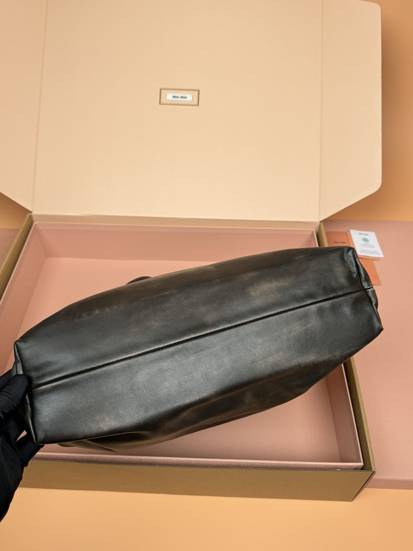Miu Miu Leather Hobo Bag  39x38.5x11cm