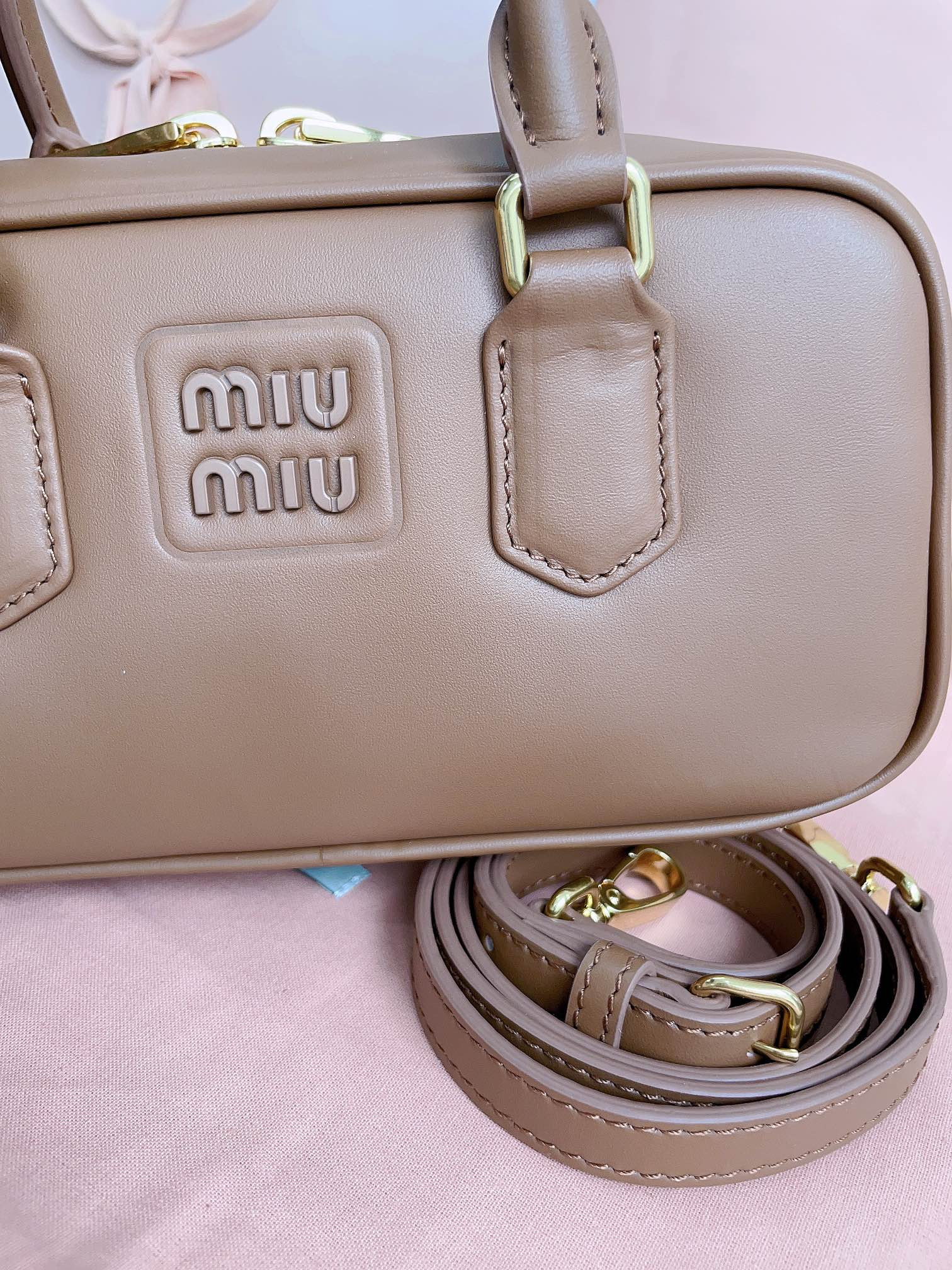 Miu Miu Arcadie leather bag 10.5x22x7.5cm