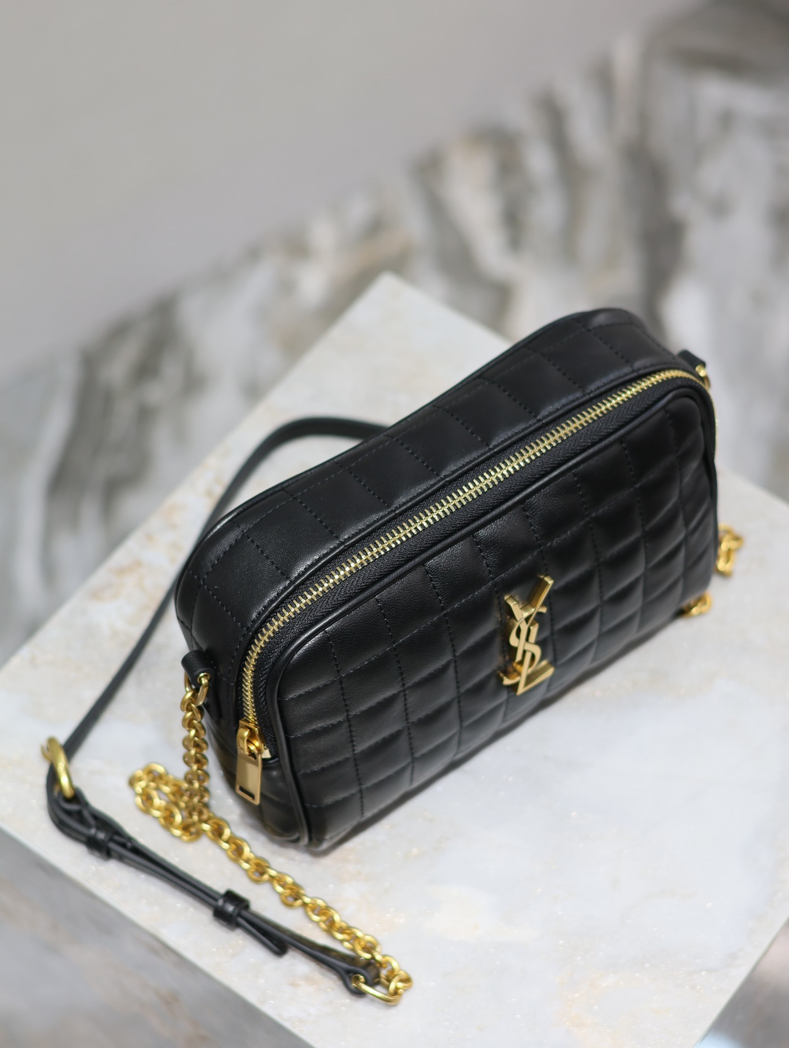 Y*L cassandre matelassé carré camera bag in lambskin 19.5x14x4cm