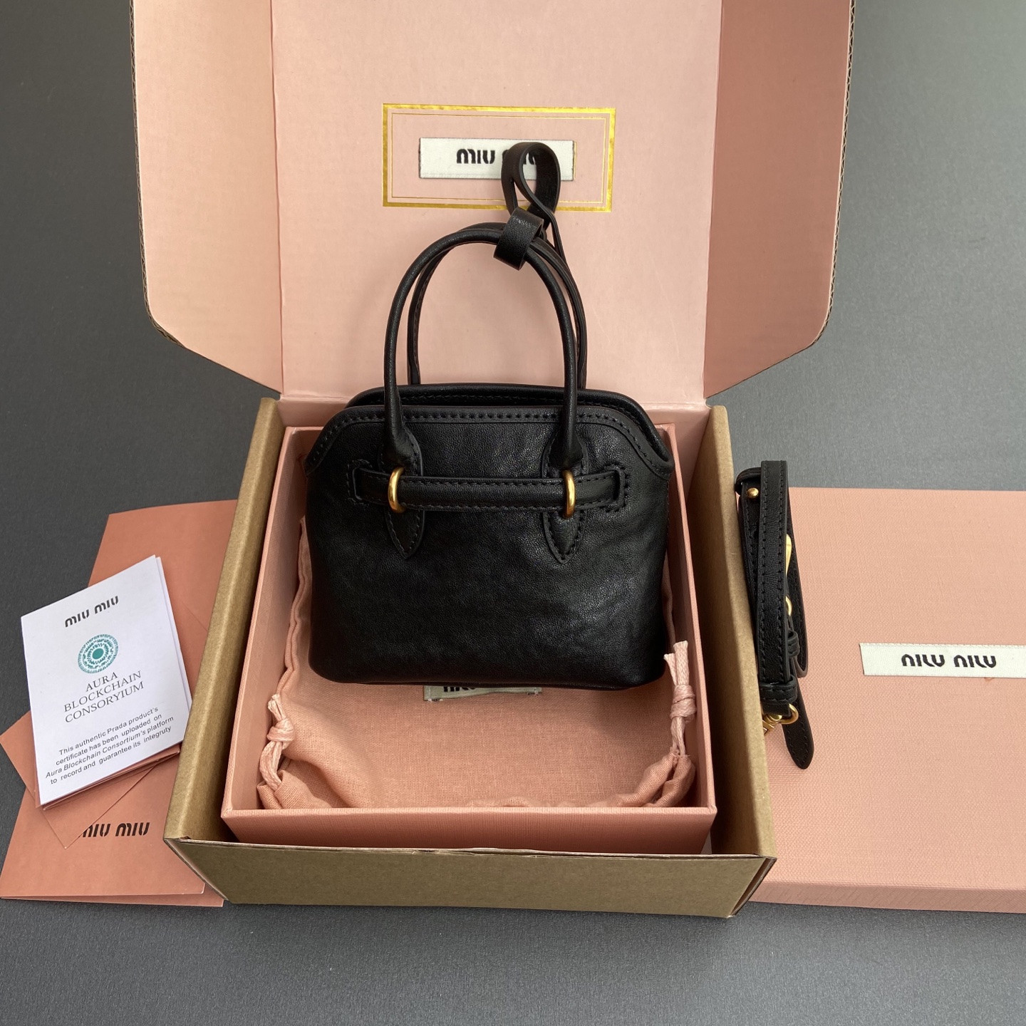 Miu Miu Aventure Nappa Micro Leather trick 9.5x12x2.5cm