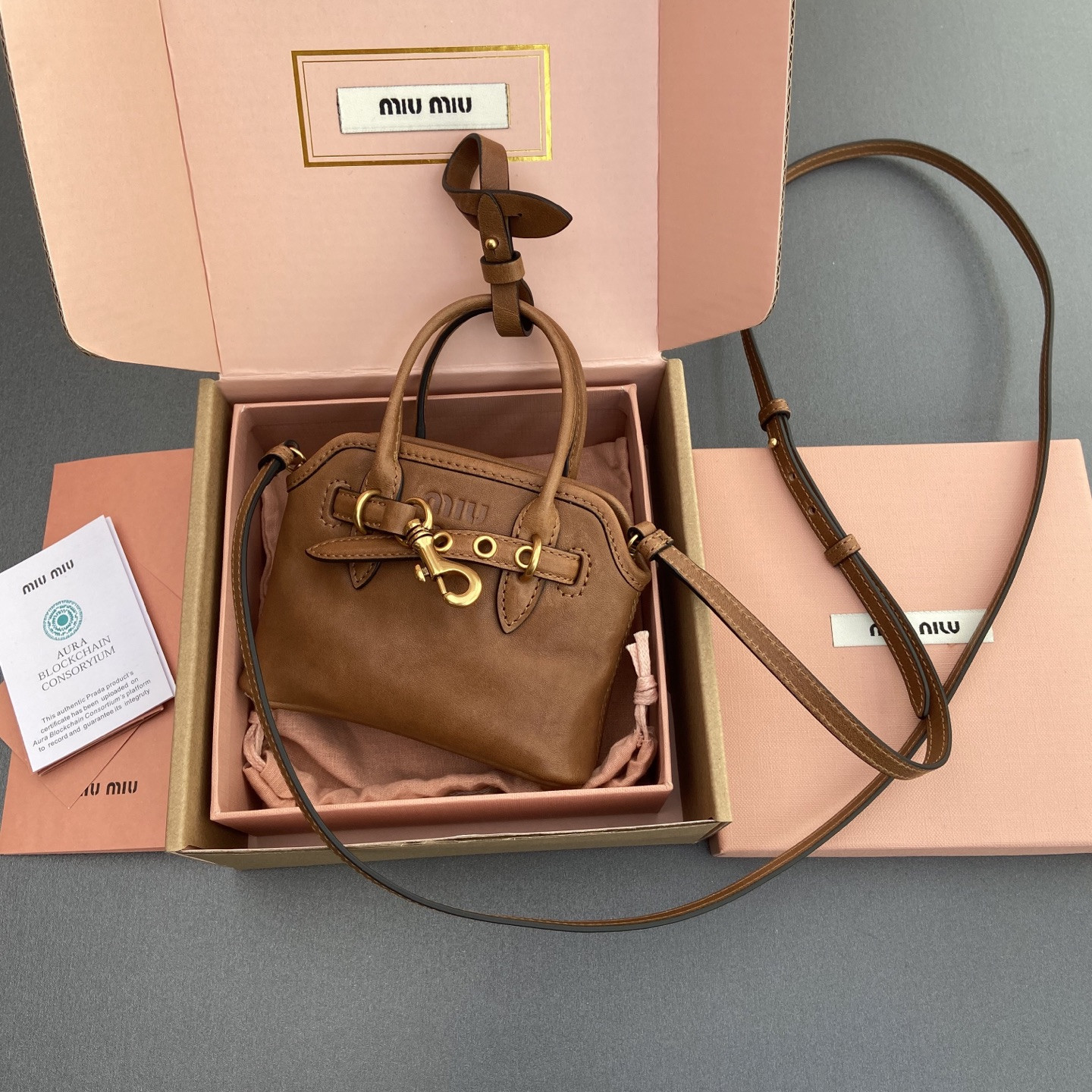 Miu Miu Aventure Nappa Micro Leather trick 9.5x12x2.5cm