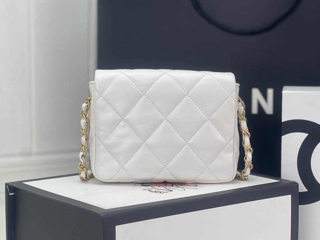 Ch*el flap handbag cf 18x13.5x5.5cm