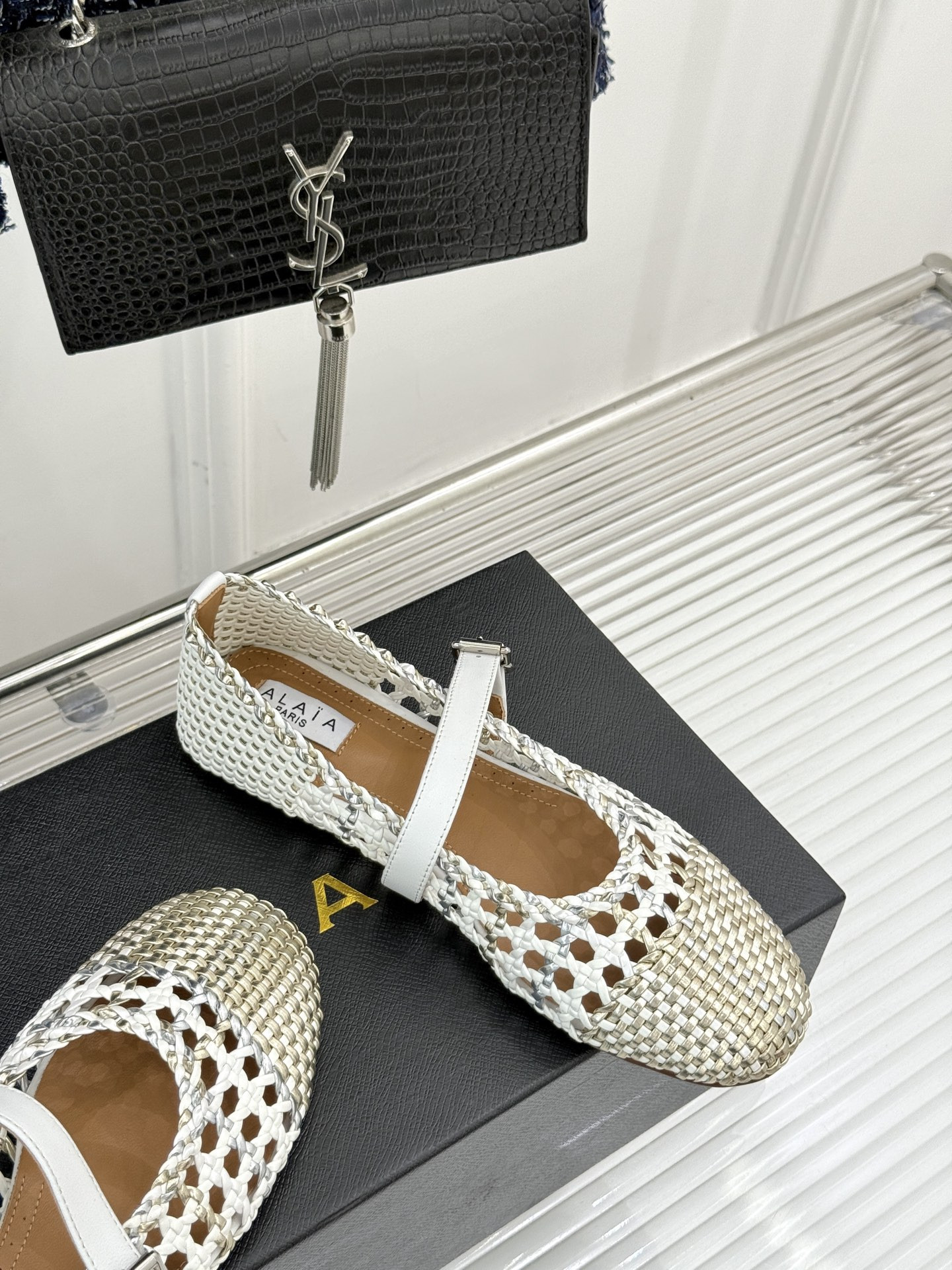 UA Alaïa Hollow Woven Mary Jane Flats(Customized Size 7-10 days production time)