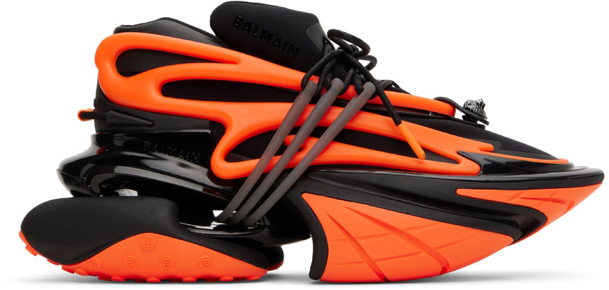 Balmain Neoprene And Leather Unicorn Low Top Sneakers